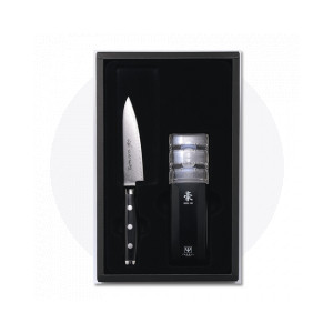 Набор кухонных ножей (нож универсальный 12 см и точилка), серия GOU, YAXELL, Япония, Наборы ножей и подставки