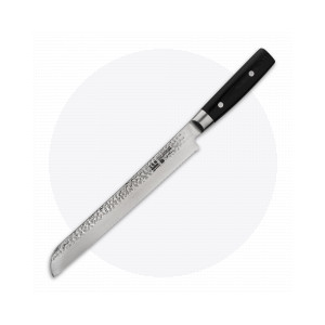 Нож кухонный для хлеба 23 см, «Pankiri», дамасская сталь, серия Zen, YAXELL, Япония, Серия ZEN дамасская сталь 37 слоев