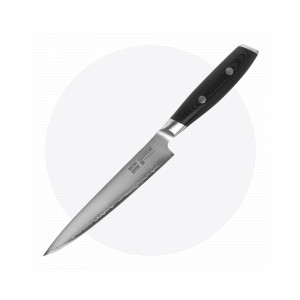 Нож кухонный для нарезки 15 см, «Petty», сталь VG-10 в обкладке из нержавеющей стали, серия Mon, YAXELL, Япония, Серия MON дамасская сталь 3 слоя