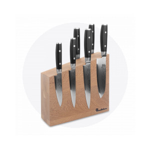 Набор из 6-ти кухонных ножей на подставке из дуба, серия RAN, YAXELL, Япония, Наборы ножей и подставки