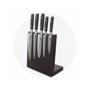 Набор из 5-ти кухонных ножей на подставке из дуба, серия RAN, YAXELL, Япония, Наборы ножей и подставки