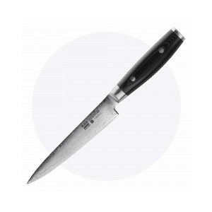 Нож кухонный для тонкой нарезки 18 см, «Sujihiki», дамасская сталь, серия Ran, YAXELL, Япония, Ножи филейные