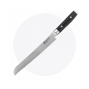 Нож кухонный для хлеба 25 см, «Pankiri», дамасская сталь, серия Ran, YAXELL, Япония, Серия RAN дамасская сталь 69 слоев