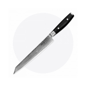 Нож кухонный для тонкой нарезки 25,5 см, «Sujihiki», дамасская сталь, серия Ran, YAXELL, Япония, Серия RAN дамасская сталь 69 слоев