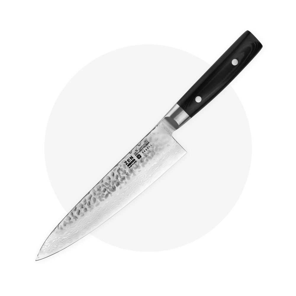 Профессиональный поварской кухонный нож 20 см, «Gyuto», дамасская сталь, серия Zen, YAXELL, Япония