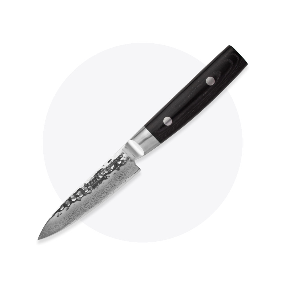 Нож кухонный для чистки овощей 10 см, «Petty», дамасская сталь, серия Zen, YAXELL, Япония