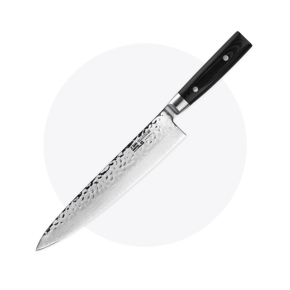 Профессиональный поварской кухонный нож 25,5 см, «Gyuto», дамасская сталь, серия Zen, YAXELL, Япония