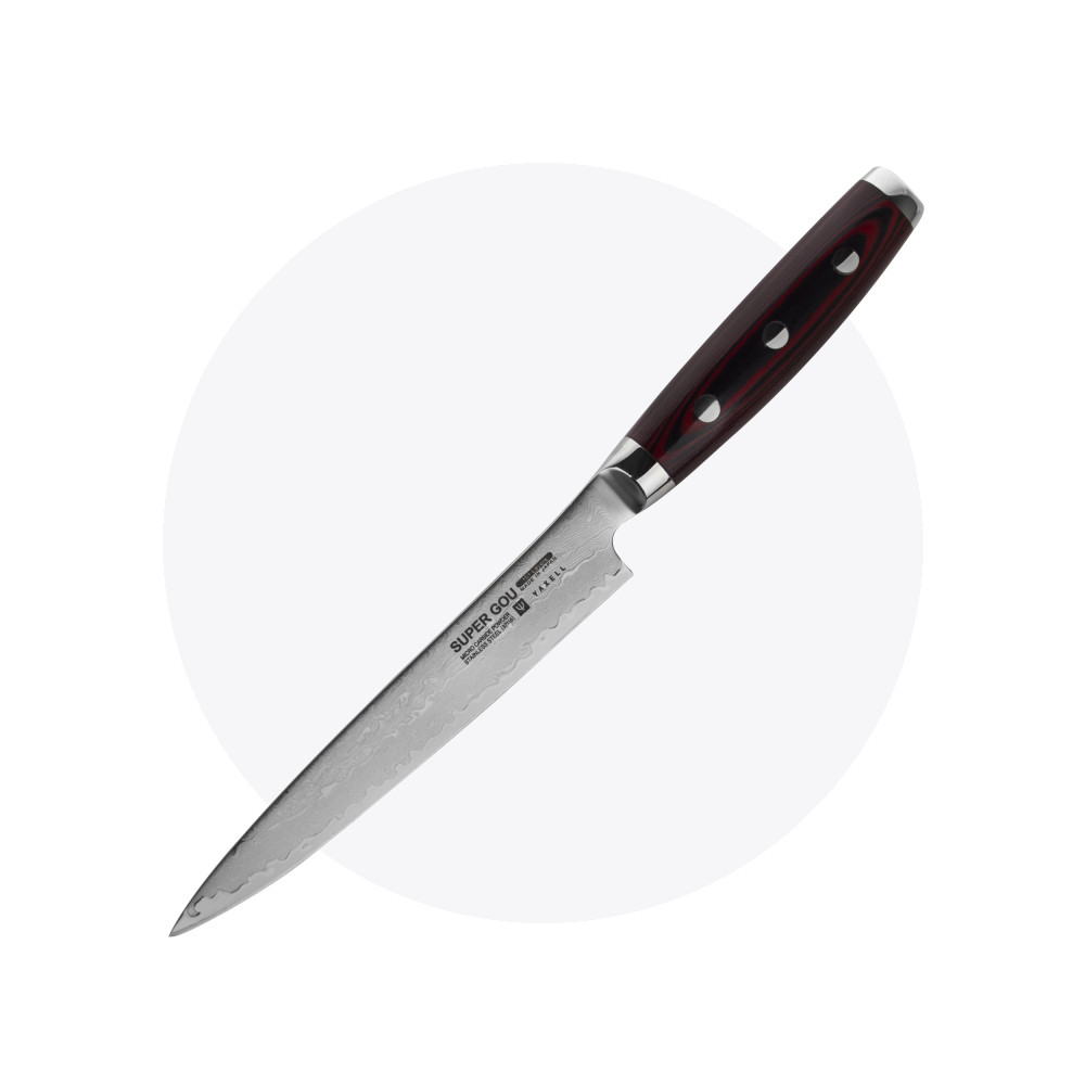 Нож кухонный для тонкой нарезки 15 см, «Petty», дамасская сталь, серия GOU 161, YAXELL, Япония
