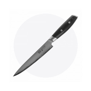 Нож кухонный для тонкой нарезки 18 см, «Sujihiki», сталь VG-10 в обкладке из нержавеющей стали, серия Mon, YAXELL, Япония, Ножи филейные