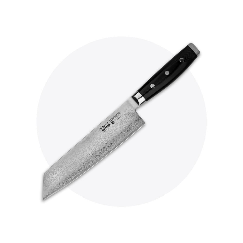 Профессиональный поварской кухонный нож, «Kiritsuke» 20 см, дамасская сталь, серия Gou, YAXELL, Япония