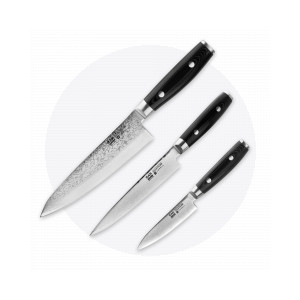 Набор из 3-х кухонных ножей «поварская тройка», серия RAN, YAXELL, Япония, Наборы ножей и подставки